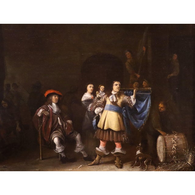 Brown Anthony Palamedesz, Palamedesz Guardhouse, 1630, Oil on Board For Sale - Image 8 of 15