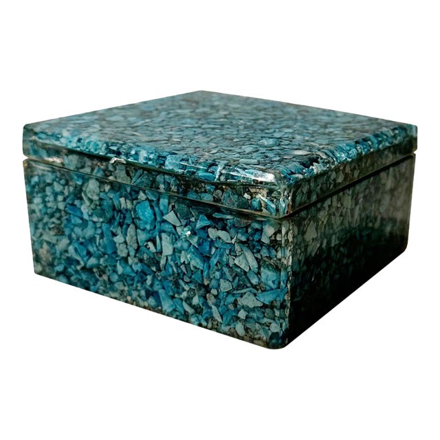 Mid Century Turquoise Box For Sale