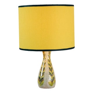 Ceramic Table Lamp with Fabric Shade, 1960s For Sale