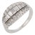 Mid Century Baguette and Round Diamond Platinum Ring, Size 5.75 For Sale