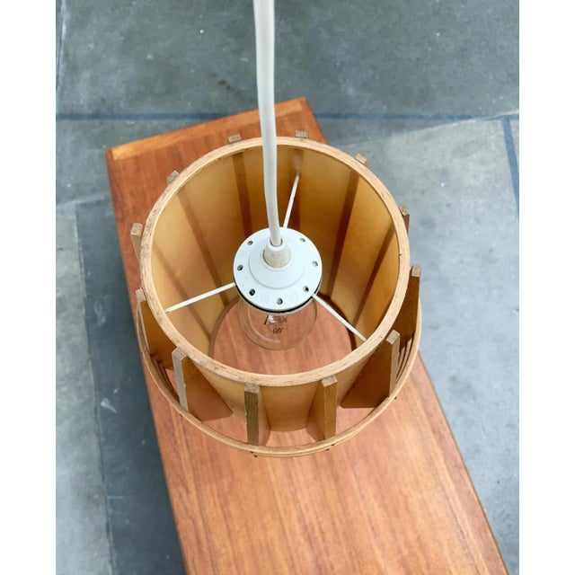 Mid-Century Wooden Cocoon Pendant Lamp For Sale - Image 11 of 18