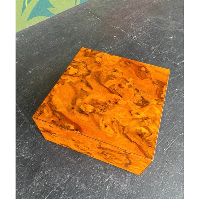 Mid-Century Modern Lj Newton Italian Burl Coffee Table on Casters For Sale - Image 3 of 12
