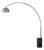 Iconic 92" Arc Floor Lamp, Mid-Century Modern, Black Nickel, Satin Nickel Shade, Black Marble Base For Sale