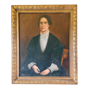 Late 19th Century French Oil on Canvas Portrait of a Lady