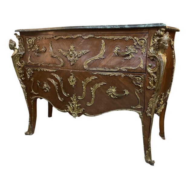 Louis XV Style Marble Top Chest of Drawers For Sale