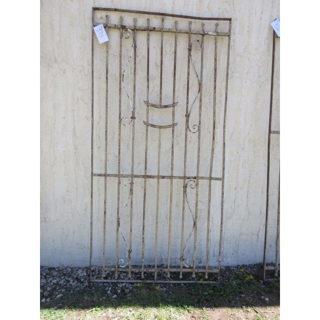 Antique Victorian Iron Gate Window Garden Fence Architectural Salvage Door For Sale In Philadelphia - Image 6 of 7