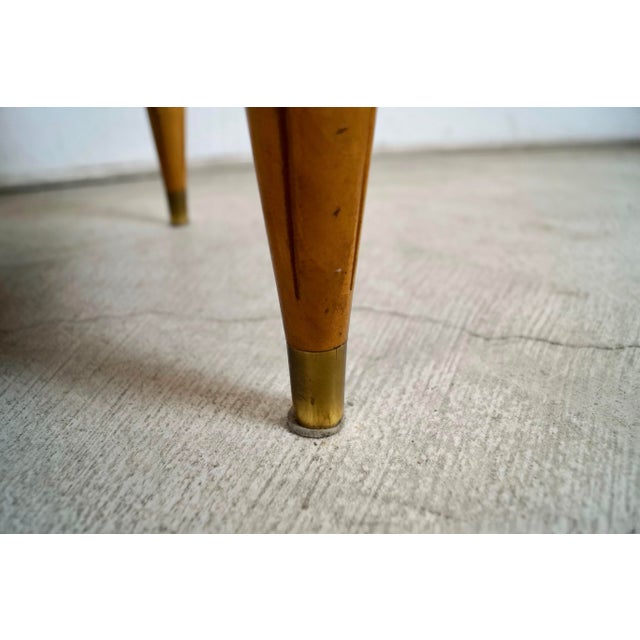 1960’s Hollywood Regency Burl Wood & Travertine Credenza / Low Console Table For Sale - Image 12 of 12
