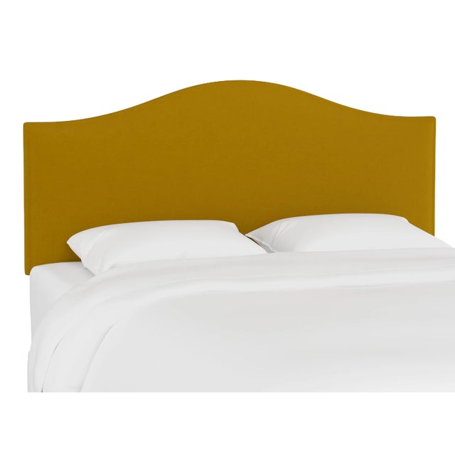 Kenmore Headboard in Citronella Luxe Velvet, Queen For Sale