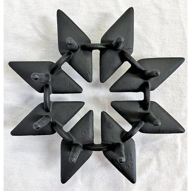 Black 1960's Jens H Quistgaard for Dansk Cast Iron Candle Holder For Sale - Image 8 of 11