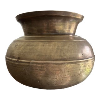 Mid-Century Handcrafted Indian Brass Water Pot For Sale