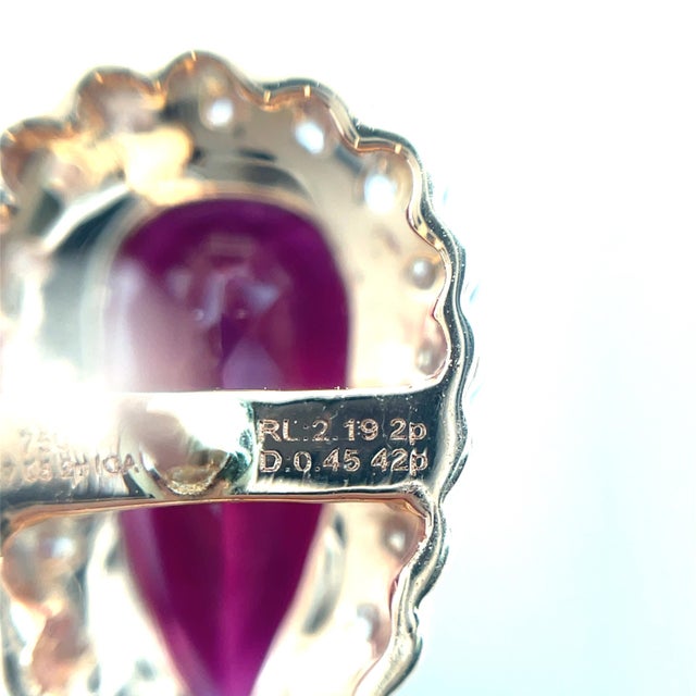 18k Gold Dangle Earrings With Aquamarine Rubellite and Diamonds, A Pair For Sale - Image 14 of 14