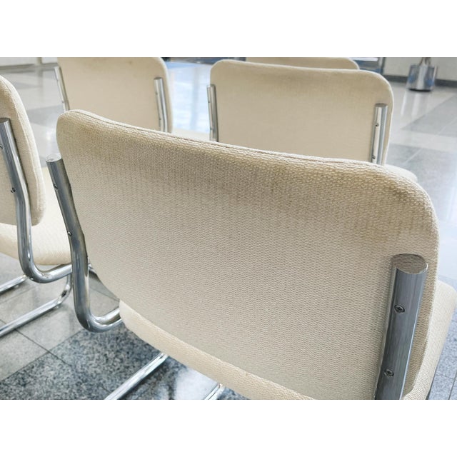 Marcel Breuer Style Tubular Chromed Steel Dining Chairs - A Set of 6 For Sale - Image 11 of 13
