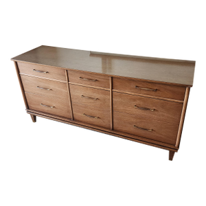 Kent Coffee Mid 20th Century Modern 9 Drawer Credenza With Mirror