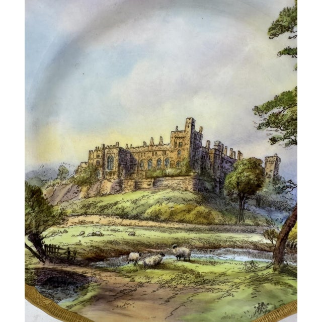 Ceramic Royal Worcester Cabinet Plate Richmond Arundel Kilchurn Oystermouth Castle Views For Sale - Image 7 of 16