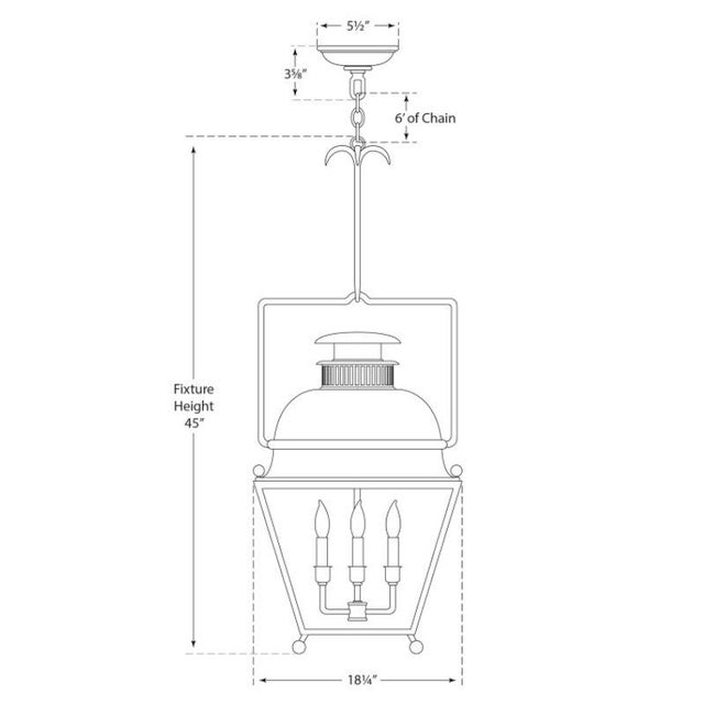Transitional Chapman & Myers for Visual Comfort Signature Holborn Large Lantern in Aged Iron For Sale - Image 3 of 3