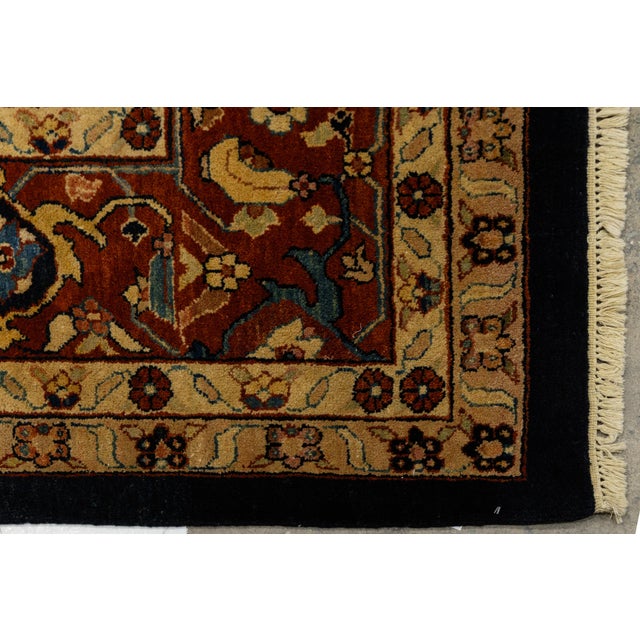 16x25 Modern Bidjar Style Navy Blue & Rust Wool Area Rug Geometric Lattice For Sale - Image 10 of 13