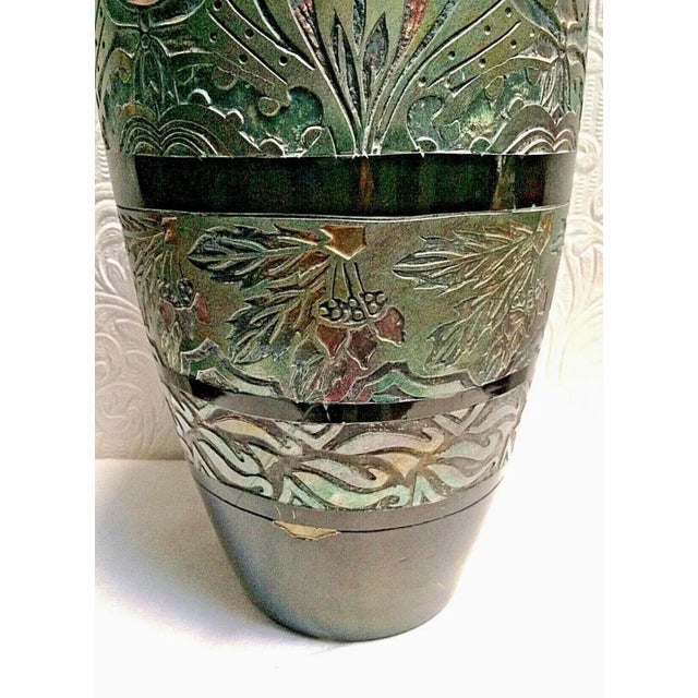 1900 - 1909 Antique Early 1900's Hand Made Art Nouveau Studio Art Pottery Large Vase For Sale - Image 5 of 8