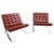 Set of Burgundy Leather Barcelona Chairs attributed to Mies Van Der Rohe for Knoll, 1990s For Sale - Image 15 of 15