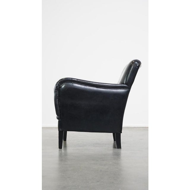 Leather Armchair in Black Color For Sale - Image 5 of 15