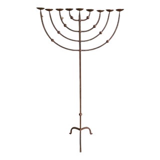 Brutalist Candleholder in Wrought Iron, 1950s For Sale