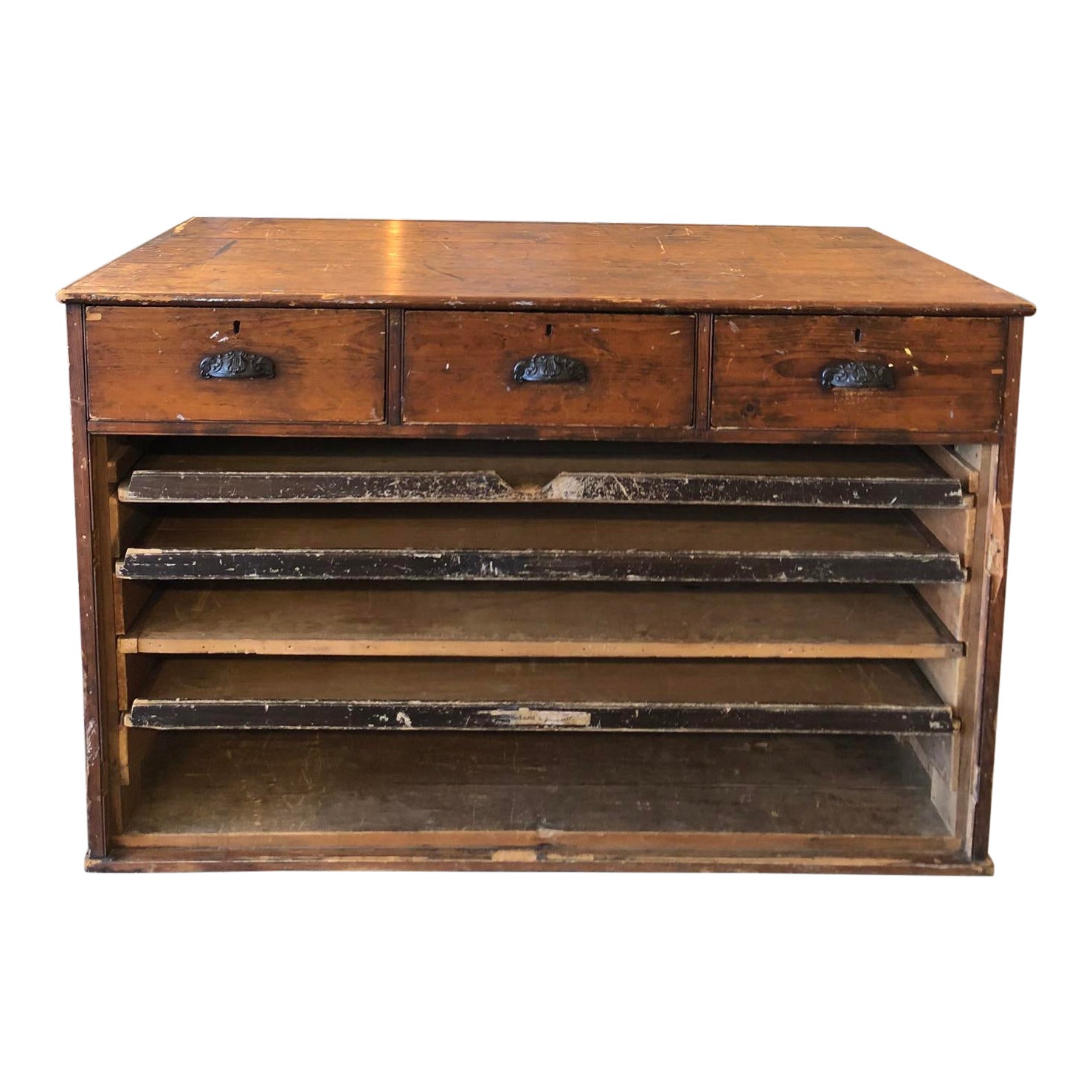 Antique Drawers And Map Cabinet Chairish