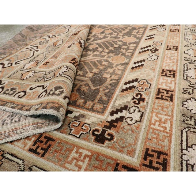 Early 20th Century Handmade East Turkestan Khotan Gallery Carpet For Sale - Image 10 of 10