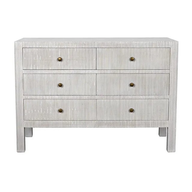 Noir NOIR Conrad 6 Drawer Dresser, White Wash For Sale - Image 4 of 11