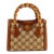 Gucci Diana Crystals Small Gg Canvas Camel Leather Bamboo Handle Tote Bag For Sale