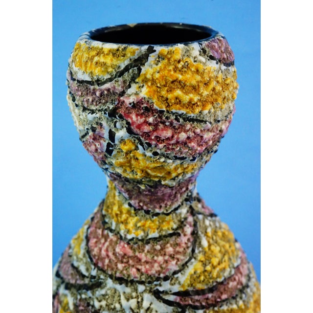 20th Century Acid-Finished Ceramic Vase eith Fat Lava Effect attributted to Vallauris Factory, France., 1950s For Sale - Image 14 of 18