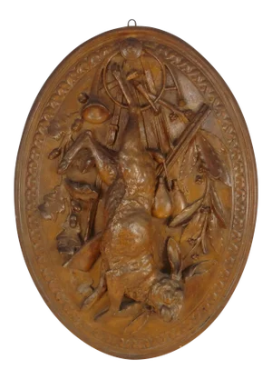 Antique Plaster Hare Plaque