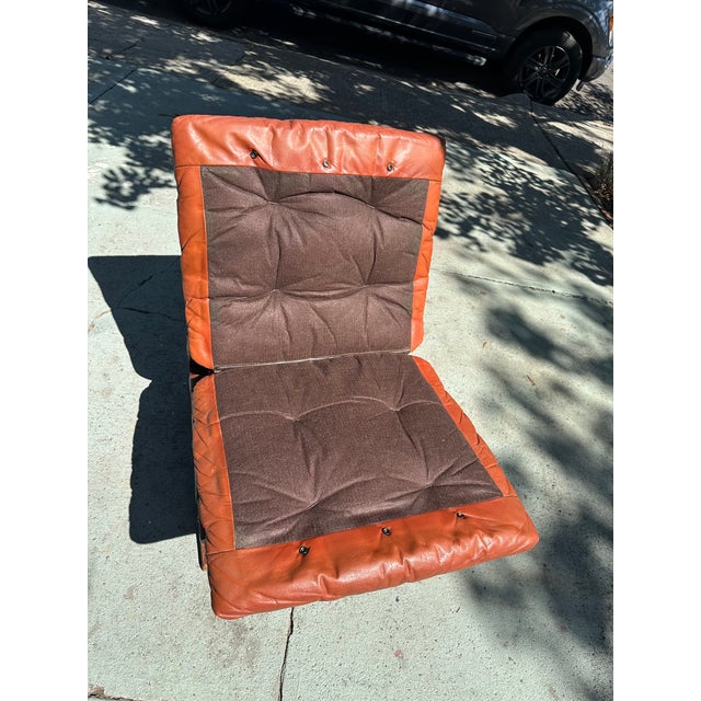 1970s “Skyline” Bent Beech & Rust Red Leather With Original Patina, Lounge Chair Attributed to Einar Hove for Hove Møbler For Sale - Image 10 of 10