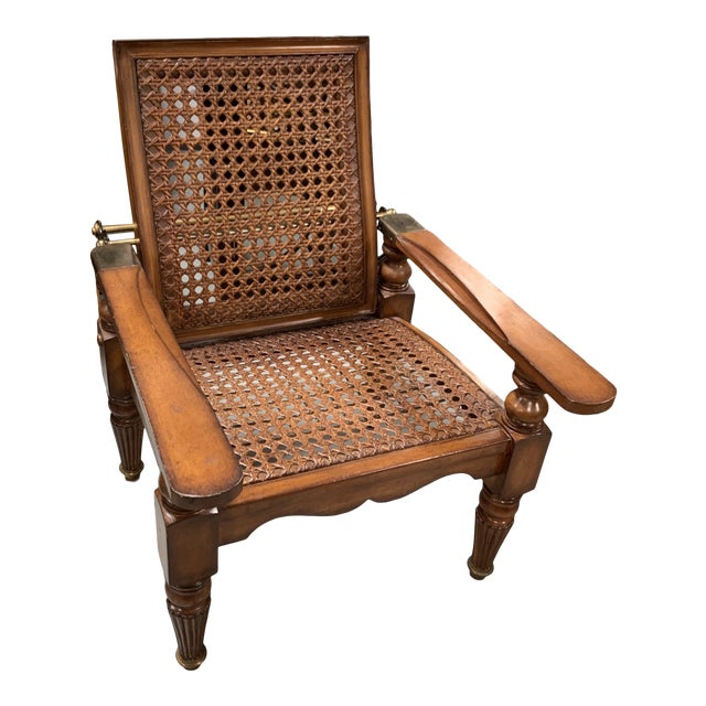British Colonial Cane Plantation Lounger Chair Chairish