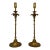 1960s Chinoiserie Faux-Bamboo Palm Tree Brass Buffet Lamps, Pair For Sale