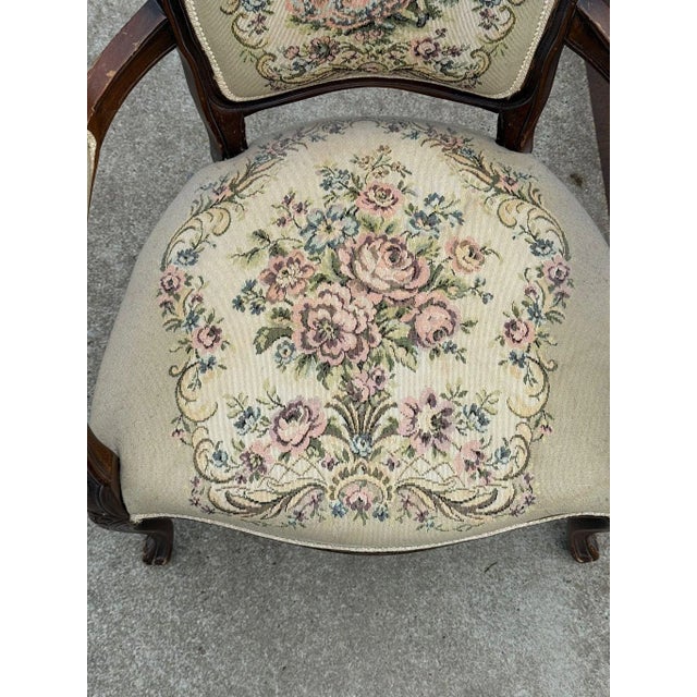 Antique French Louis XV Style Armchair, 1920s For Sale - Image 6 of 14