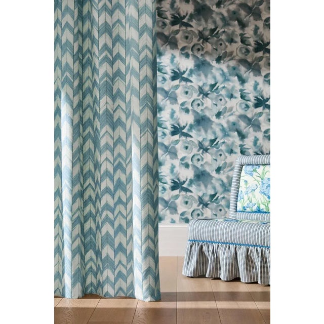 Contemporary Harlequin Suisai Fabric in Sky/Sweet Pea/First Light - a Sample For Sale - Image 3 of 4