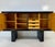 Italian Art Deco Sideboard in Parchment with Black Lacquer and Blue Mirror, 1940s For Sale - Image 17 of 18