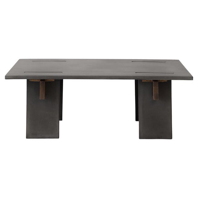 Arnold Coffee Table with Dark Concrete and Dark Oak Wedges by Eberhart Furniture For Sale - Image 8 of 8
