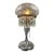 Antique Wheel Cut Crystal Mushroom Shade Table Lamp W Lustres 19", Art Deco 1930 For Sale