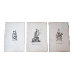 Antique 19th Century Mothers & Children Engravings - Set of 3