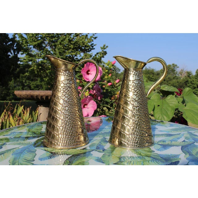 Antique Sankey and Sons Brass Pitchers- a Pair For Sale - Image 13 of 13