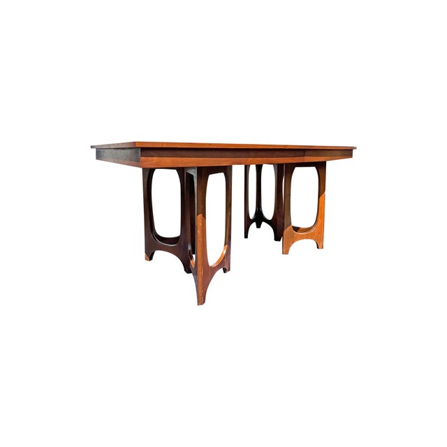 Broyhill Brasilia Vintage Broyhill Brasilia Style Dining Table With Two Leaves Mid Century Modern Design For Sale - Image 4 of 7