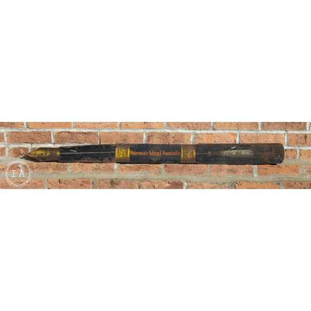 Early 20th Century Antique Watermans Ideal Pen Trade Sign For Sale - Image 5 of 5