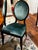 Henkel-Harris Oval Back Side Chair in Brown with blue/green velvet upholstery. We love these chairs because we heard...