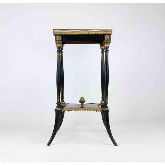 Ancient altana furniture Napoleon III realized in 19th Century in France. Ebony wood and gilded metal. Very good condition.