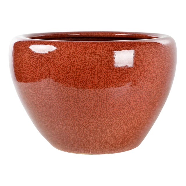 Large Red Ceramic Planter For Sale