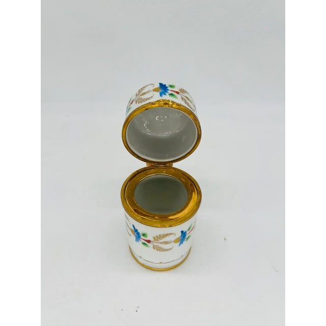 Vintage Le Tallec Enamel Decorated & Gilt Porcelain Box Circa 1966 For Sale - Image 4 of 7