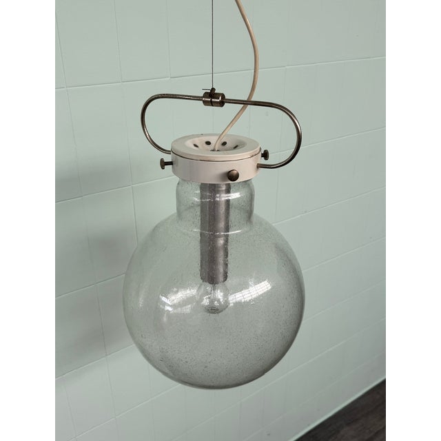 1960s Italian Hanging Lamp with Murano Sphere Lampshade, 1960s For Sale - Image 5 of 18