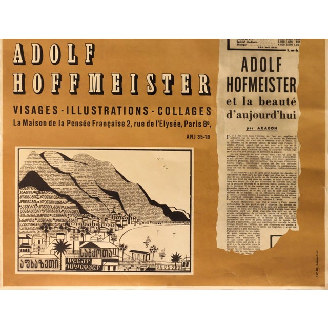 Illustration 1961 French Exhibition Poster - Adolf Hoffmeister - Visages, Illustrations, Collages For Sale - Image 3 of 6