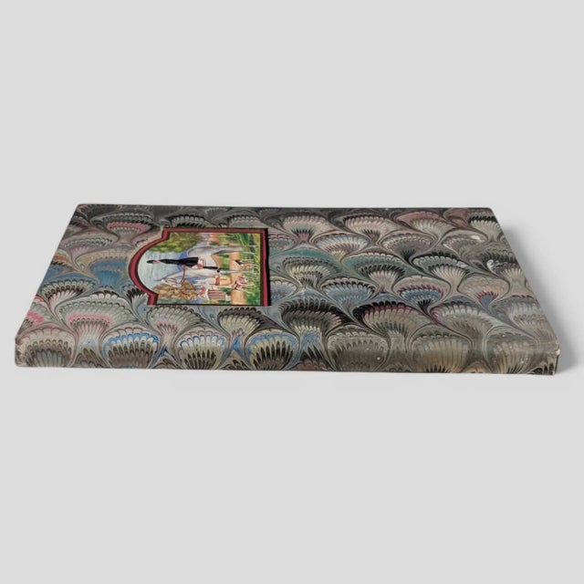 Gray Vintage Italian Il Papiro Marbled Equestrian Sketchbook Notebook For Sale - Image 8 of 12