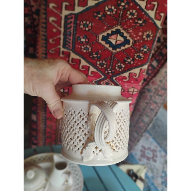 Early 20th Century Antique Leed's Cream Ware Reticulated Tea Set For Sale - Image 5 of 10